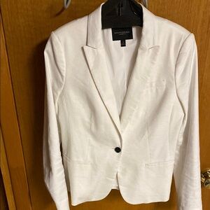Banana Republic White Blazer Classic Suit Jacket Linen